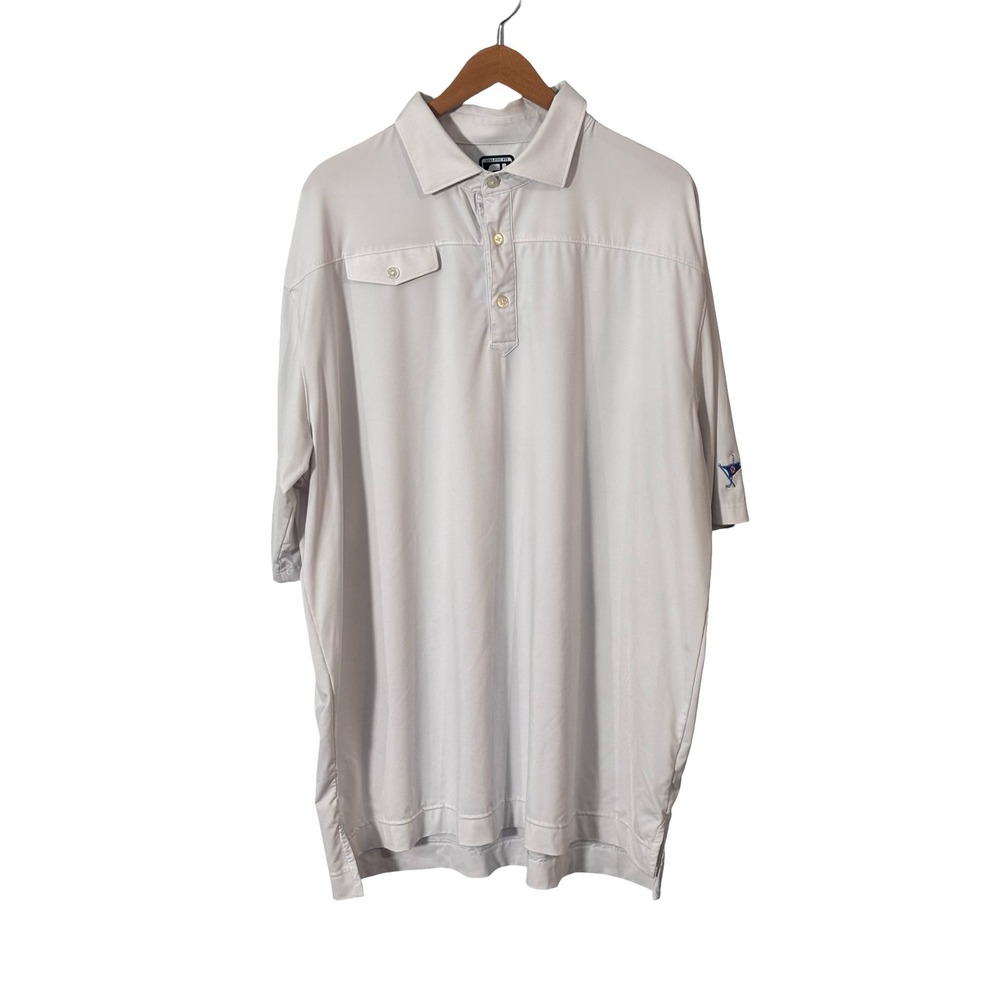 FootJoy Athletic‎ Fit Golf Polo Shirt Mens XXL White Polyester Spandex Pocket